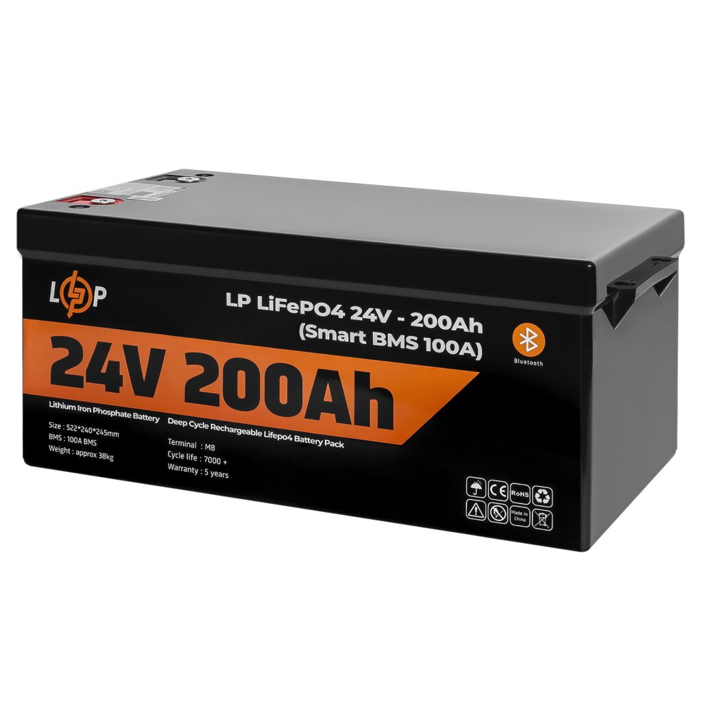 Аккумулятор для ИБП LogicPower LP LiFePO4 24V - 200 Ah (5120Wh) (Smart BMS 100А) - Фото 2
