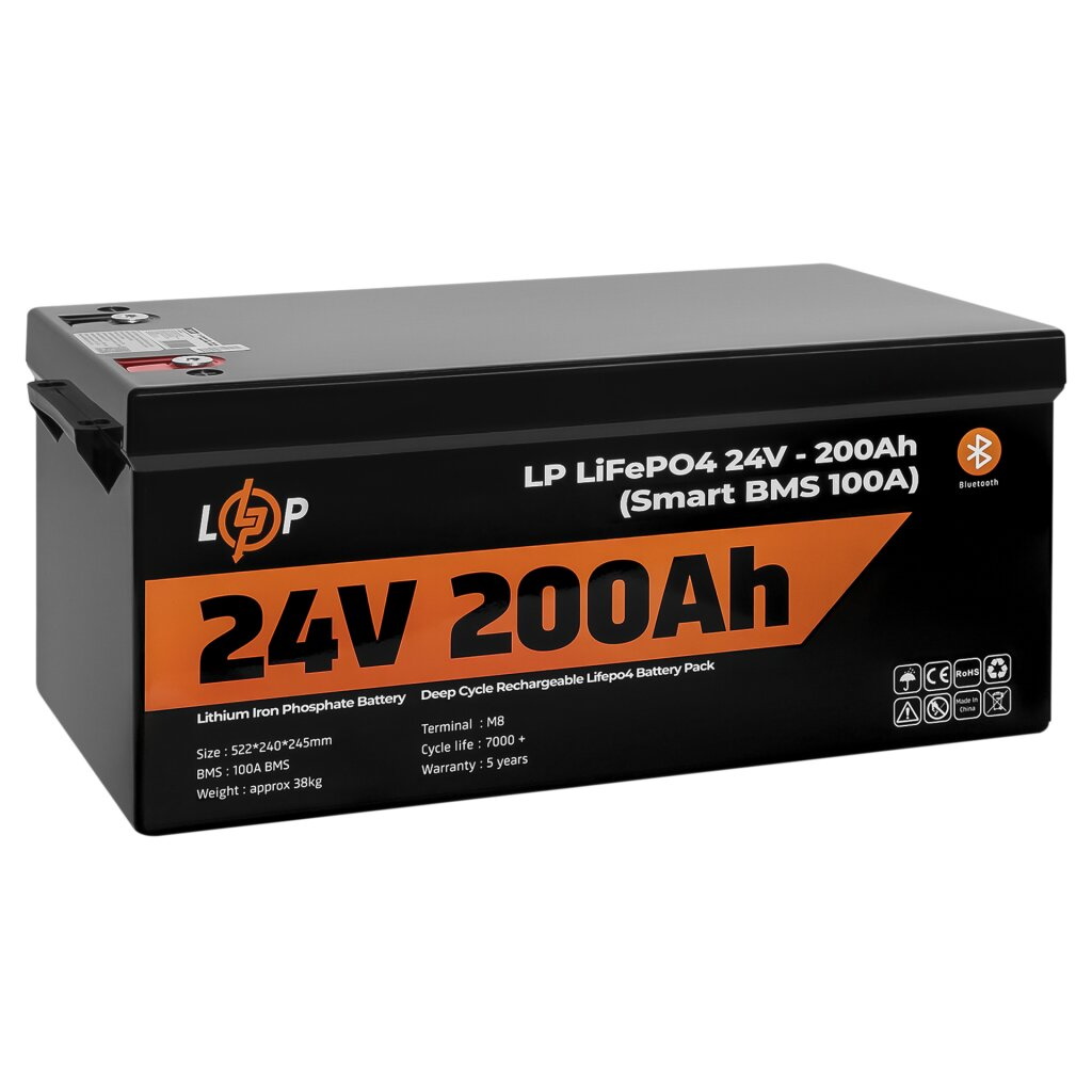 Аккумулятор для ИБП LogicPower LP LiFePO4 24V - 200 Ah (5120Wh) (Smart BMS 100А)- Фото 4