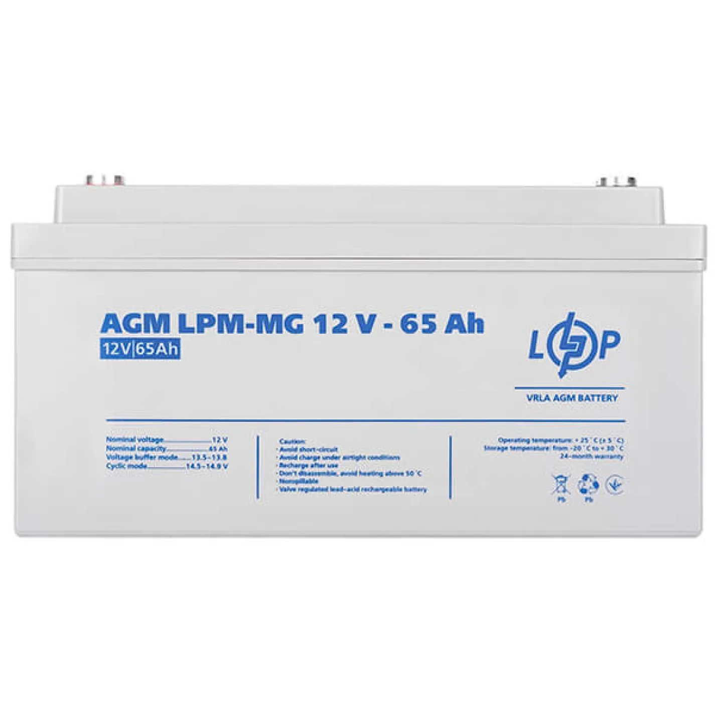 Акумулятор для ДБЖ LogicPower LPM-MG 12V - 65 Ah - Фото 2