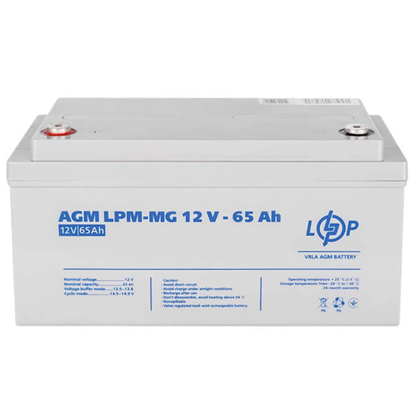 Акумулятор для ДБЖ LogicPower LPM-MG 12V - 65 Ah - Фото 3