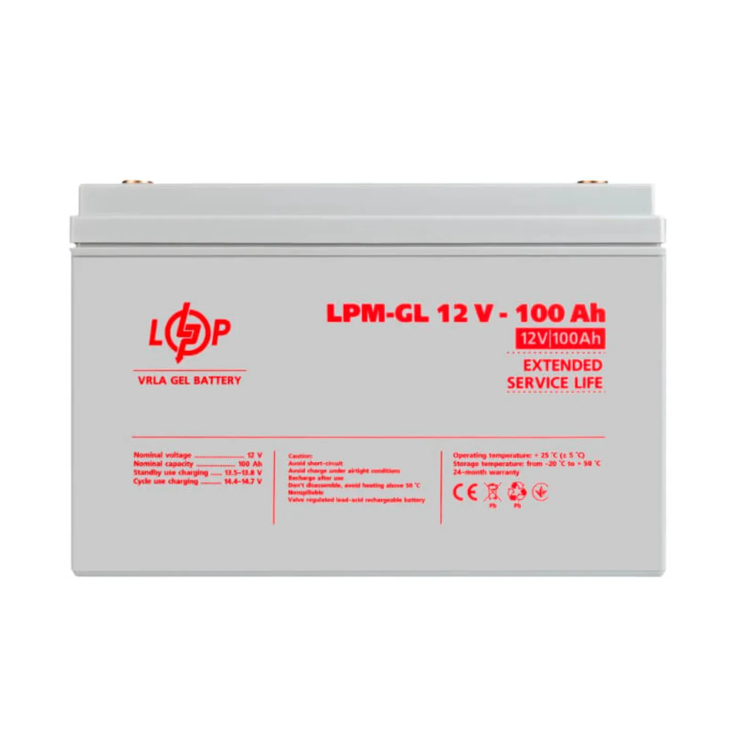 Акумулятор гелевий LogicPower LPM-GL 12V - 100 Ah (LP3871) - Фото 2