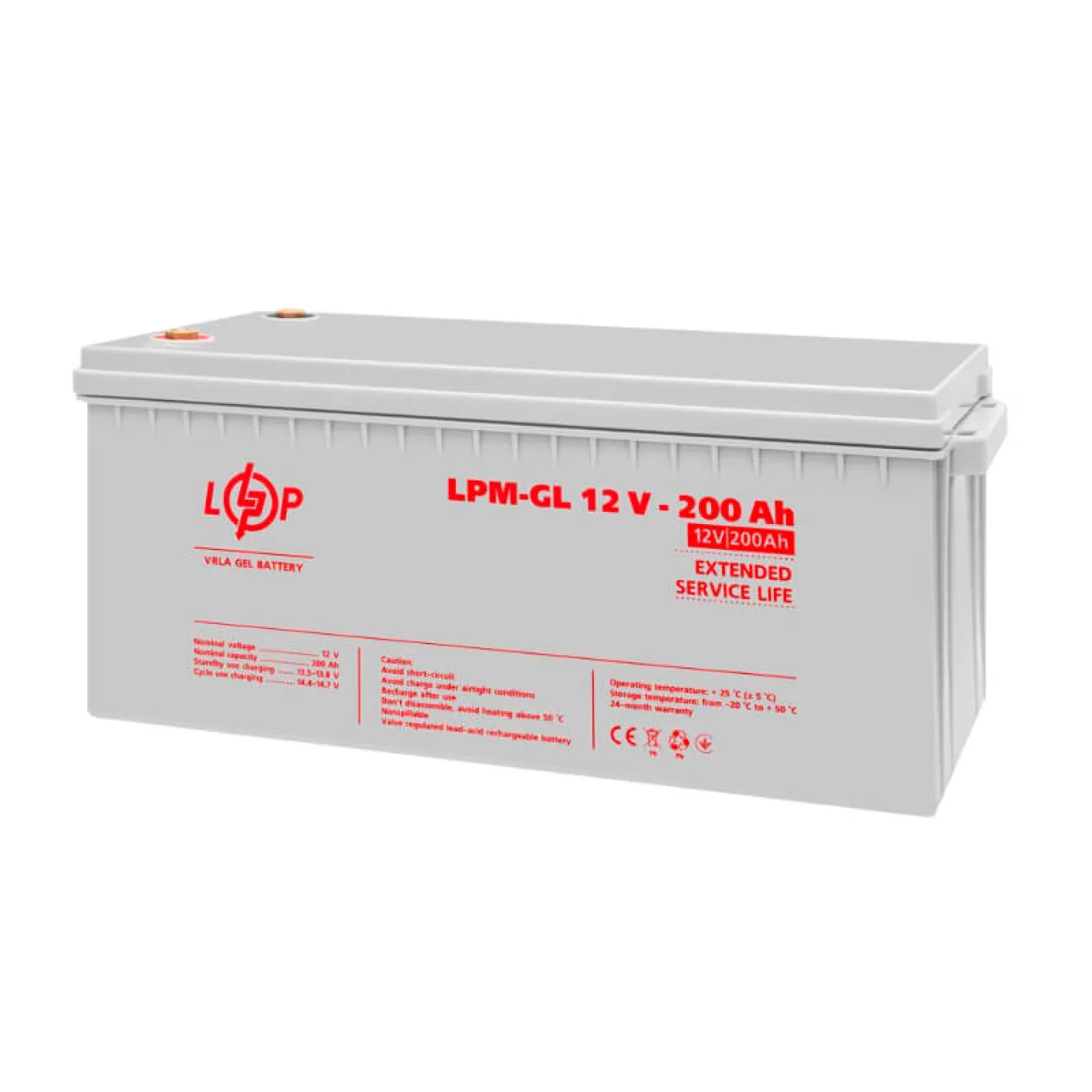 Аккумулятор гелевый LogicPower LPM-GL 12V - 200 Ah (LP4156) - Фото 1