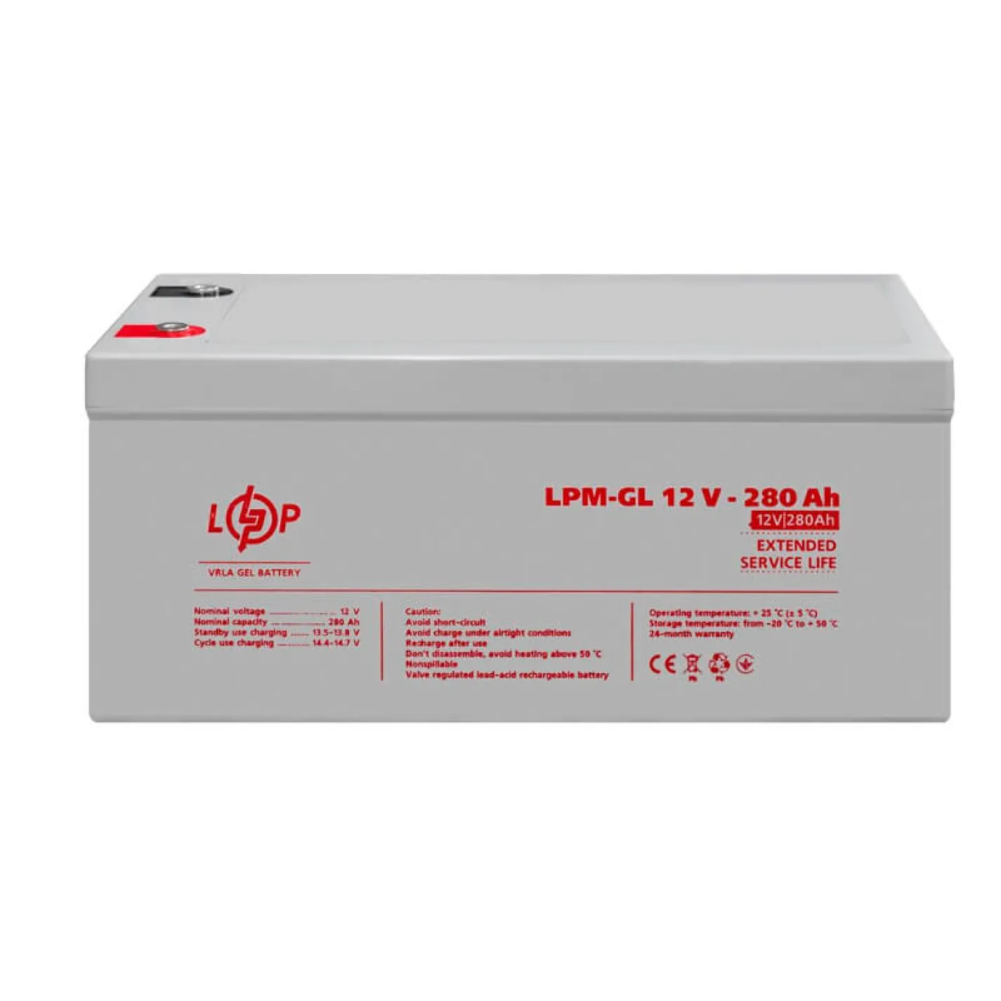 Акумулятор гелевий LogicPower LPM-GL 12V - 280 Ah (LP13185) - Фото 1