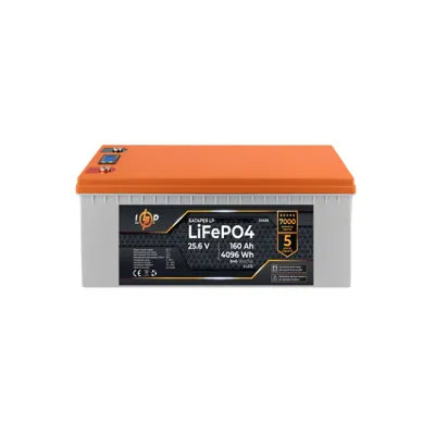 Акумулятор LogicPower LiFePO4 для ДБЖ 25,6V - 160Ah (4096Wh) з LCD (BMS 150A/75А)