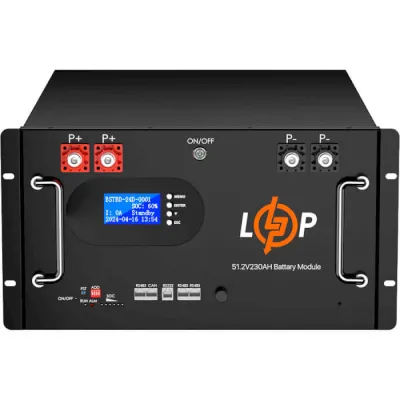 Акумулятор LP LiFePO4 51,2V - 230 Ah (11776Wh) (Smart BMS 200A) с LCD RM AB RS485/CAN