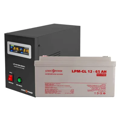 Комплект резервного живлення для котла LogicPower ДБЖ + гелева батарея (UPS B500VA + АКБ GL 900W)