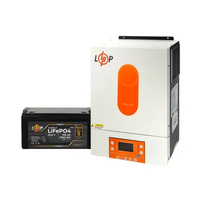 Комплект резервного живлення LogicPower W4000 + літієва (LiFePO4) батарея 2560 Wh