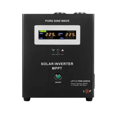 Сонячний інвертор (ДБЖ) LogicPower LPY-С-PSW-2000VA (1400Вт) MPPT 24V