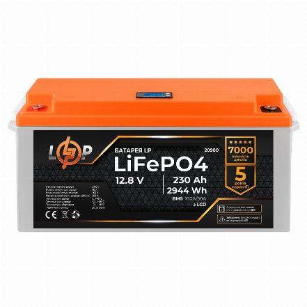 Аккумулятор для ИБП LogicPower LP LiFePO4 12V - 230 Ah (2944Wh) (BMS 100A/50A) LCD