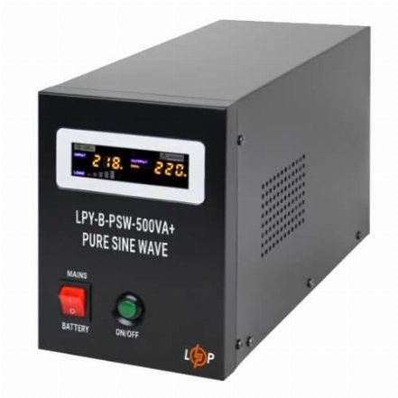 Джерело безперебійного живлення LogicPower 12V LPY-B-PSW-500VA+ (350Вт) 5A/10A з правильною синусоїдою