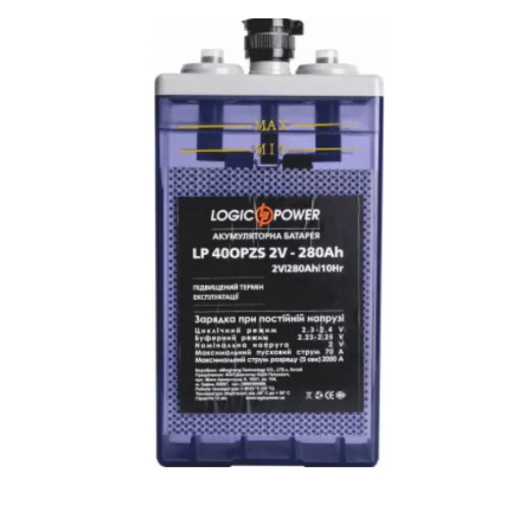 Акумулятор для ДБЖ LogicPower LP 40 OPzS 2 - 280 AH (2В, 280Ач)- Фото 1