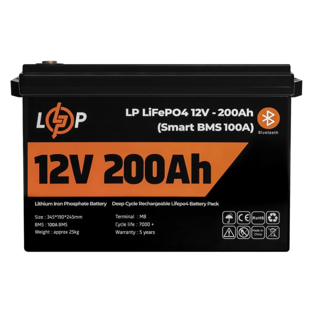 Акумулятор для ДБЖ LogicPower LP LiFePO4 12V - 200 Ah (2560Wh)- Фото 1