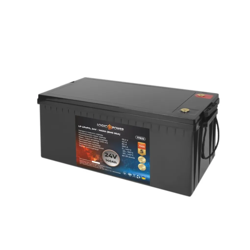 Аккумулятор для ИБП LogicPower LP LiFePO4 24V - 140 Ah (3584Wh) (BMS 80A)- Фото 1