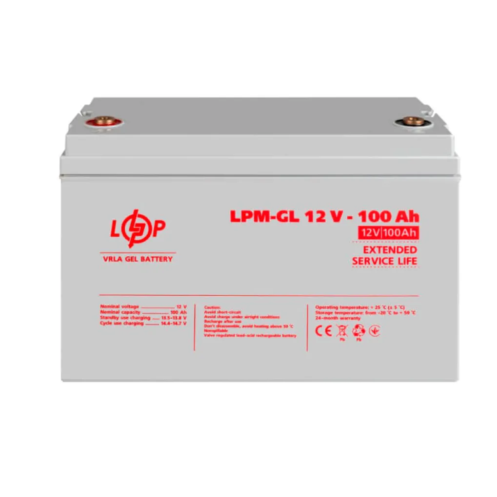 Аккумулятор гелевый LogicPower LPM-GL 12V - 100 Ah (LP3871)- Фото 2
