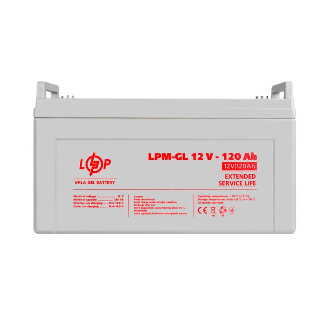 Акумулятор гелевий LogicPower LPM-GL 12V - 120 Ah (LP3870)- Фото 1