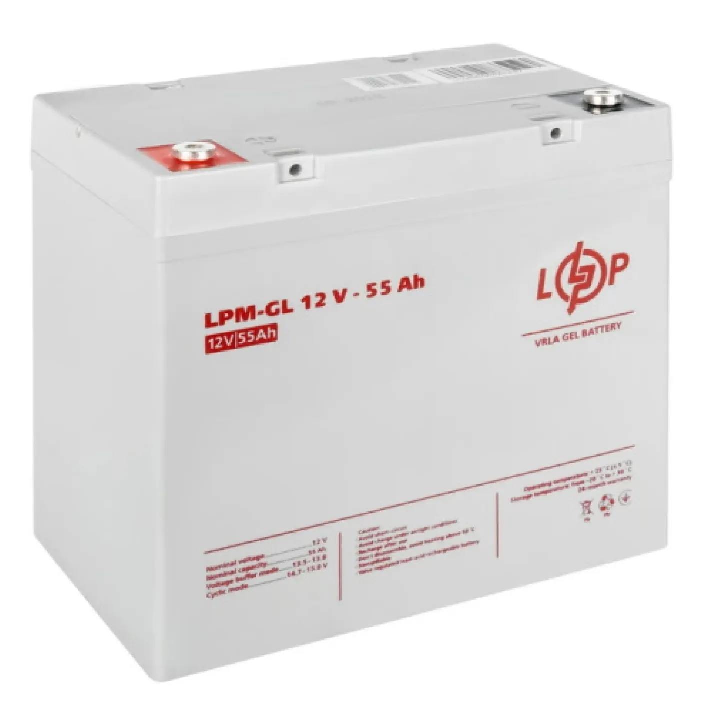 Акумулятор для ДБЖ LogicPower LPM-GL 12V - 55 Ah - Фото 4