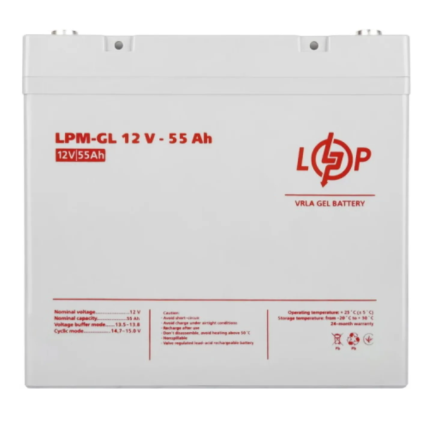 Аккумулятор для ИБП LogicPower LPM-GL 12V - 55 Ah - Фото 1