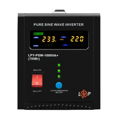 Джерело безперебійного живлення LogicPower LPY-PSW-1000VA+ (700Вт) 10A/15A 12V