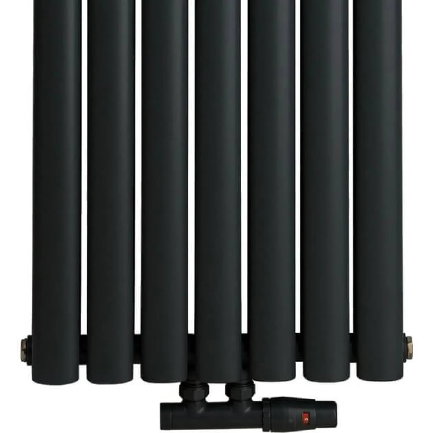 Трубчастый радиатор Luxrad Oval Double 1700x410x88 черный матовый структурный (OVL1700410S040ZDC) - Фото 2