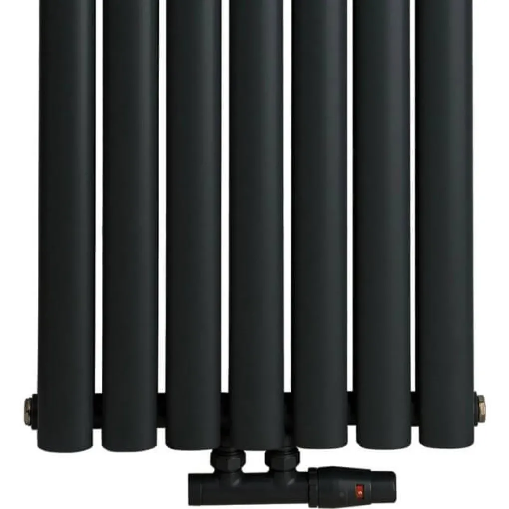 Трубчастый радиатор Luxrad Oval Double 1700x410x88 черный матовый структурный (OVL1700410S040ZDC)- Фото 3