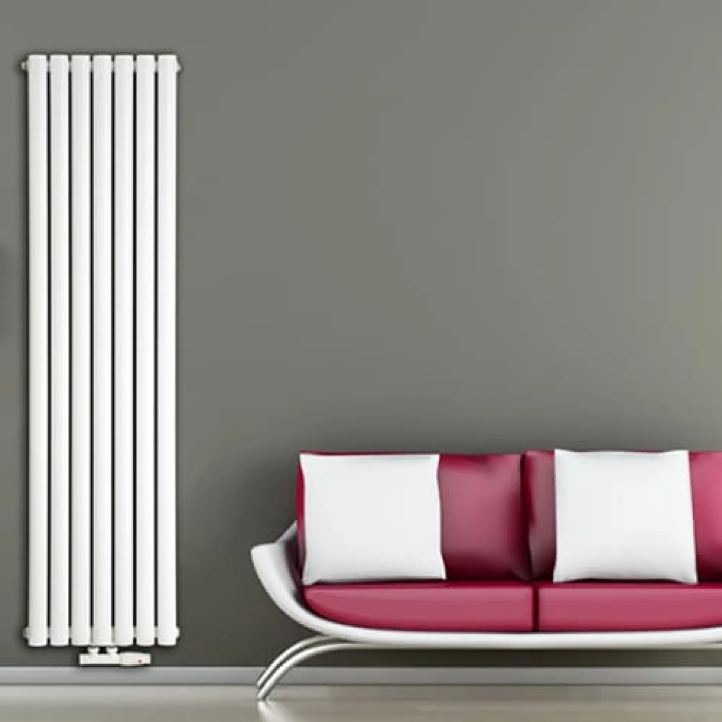 Трубчастый радиатор Luxrad Oval 1700x410 вертикальный белый - Фото 7