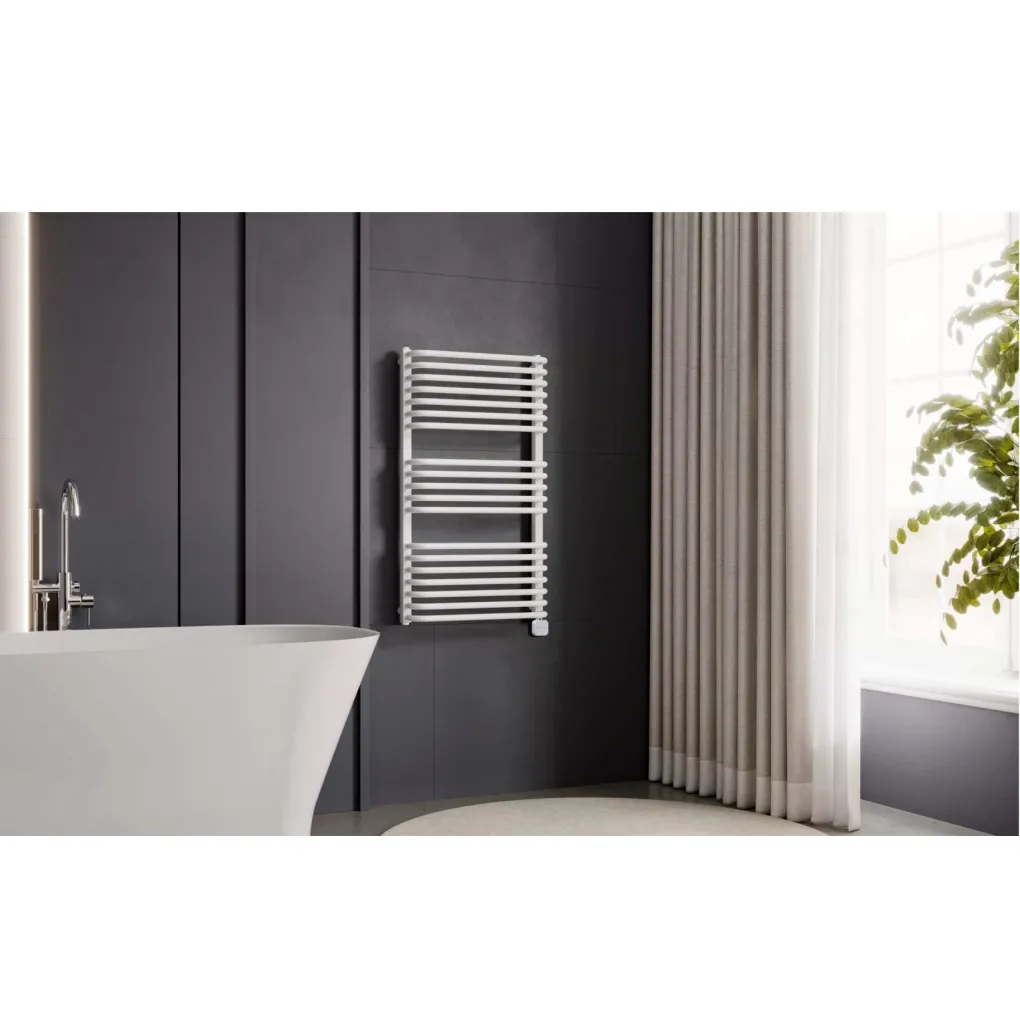 Полотенцесушитель электрический Luxrad Salto I 1200x430 белый 600W правый скрытое подключение (SIN12004309003EPPW600)- Фото 4
