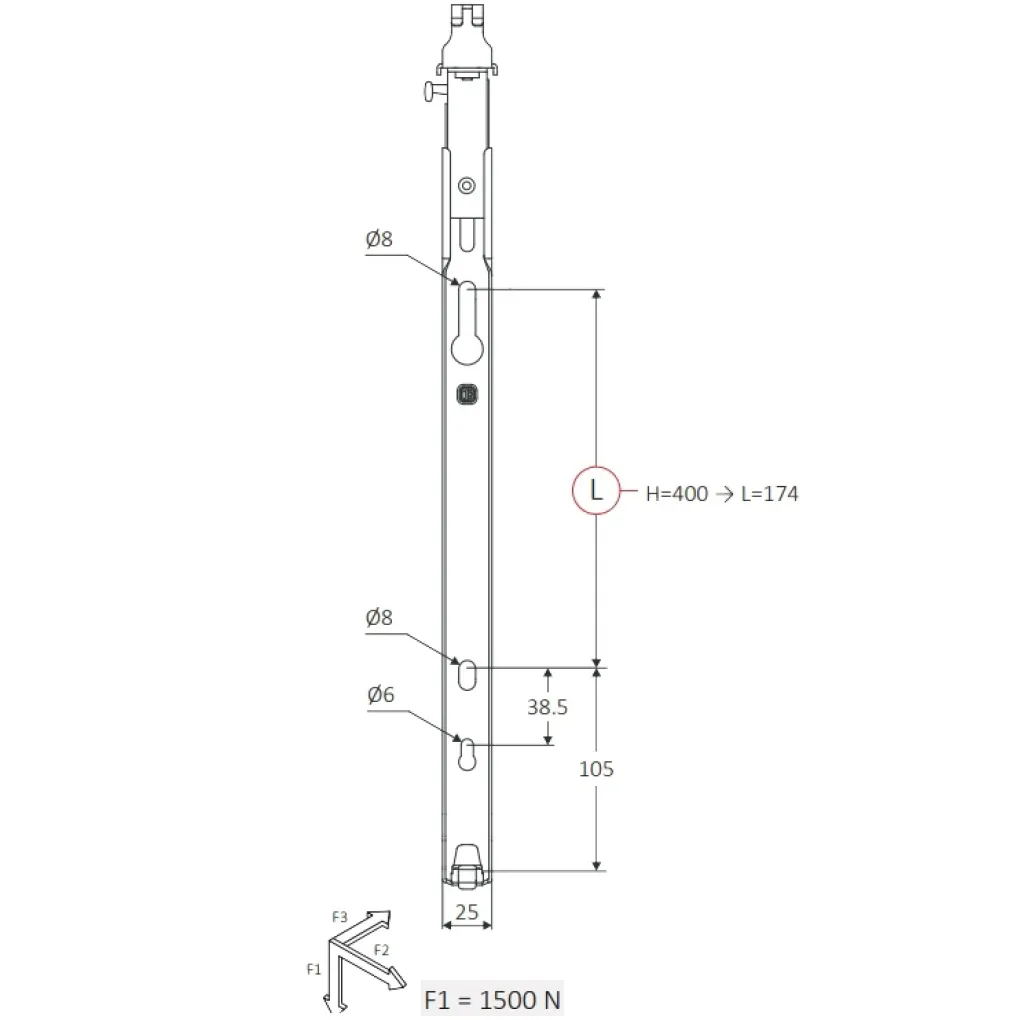 Комплект быстрого крепления MB Fix F7V 400 мм для радиатора DeLonghi (60630040)- Фото 3