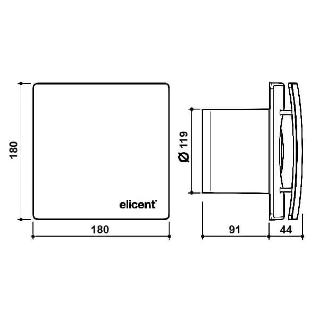 Вытяжной вентилятор Elicent Elegance 120 T- Фото 4