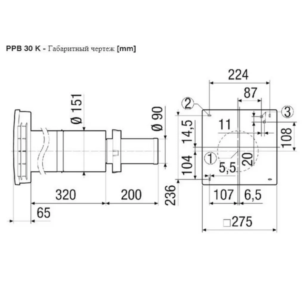 Припливно-витяжна система Maico PPB 30 O з ручною заслінкою (0095.0245)- Фото 2