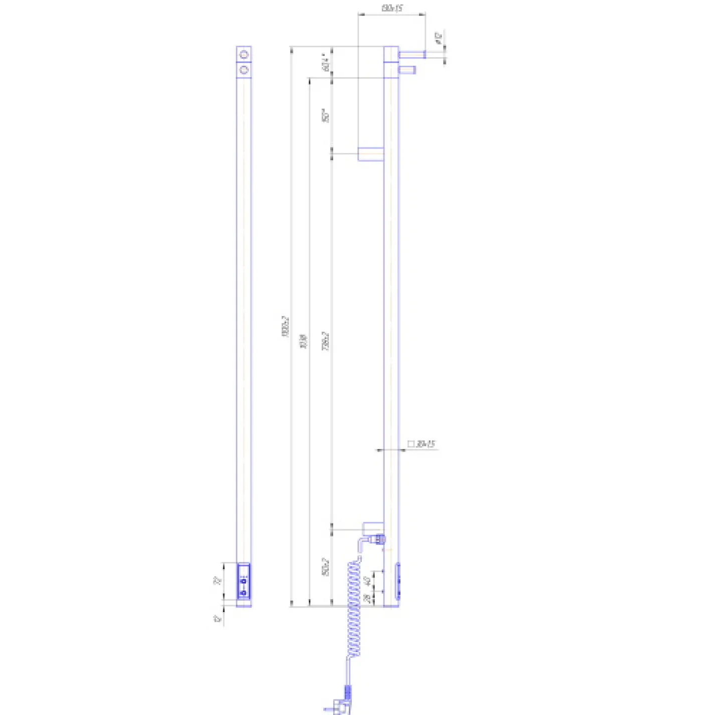 Електрична рушникосушка Mario Рей Кубо-ІTR 1100x30/130 с таймером-регулятором - Фото 2