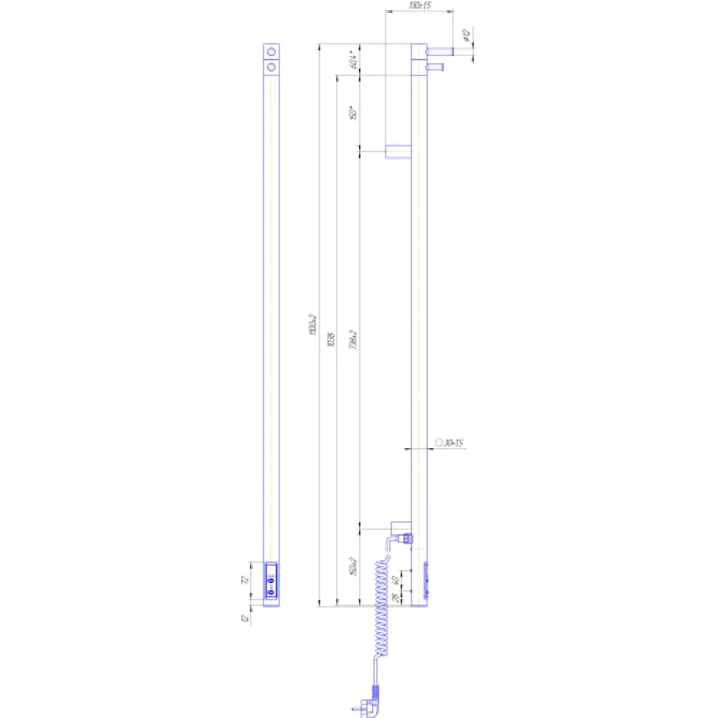 Електрична рушникосушка Mario Рей 1100х30/130 TR (2.21.1102.15.Р) с таймером-регулятором - Фото 2