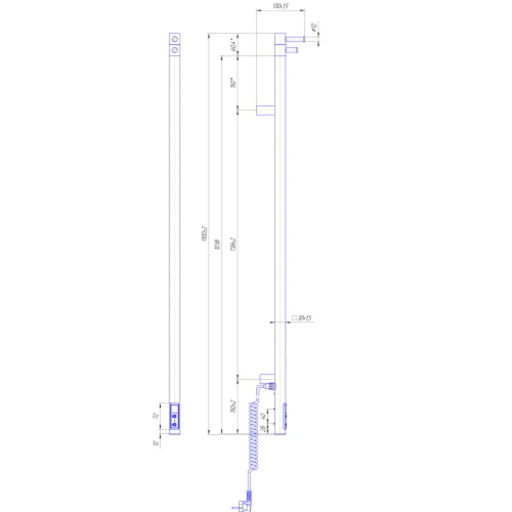 Электрический полотенцесушитель Mario Рей Кубо-ІTR 1100x30/130 с таймером-регулятором- Фото 3