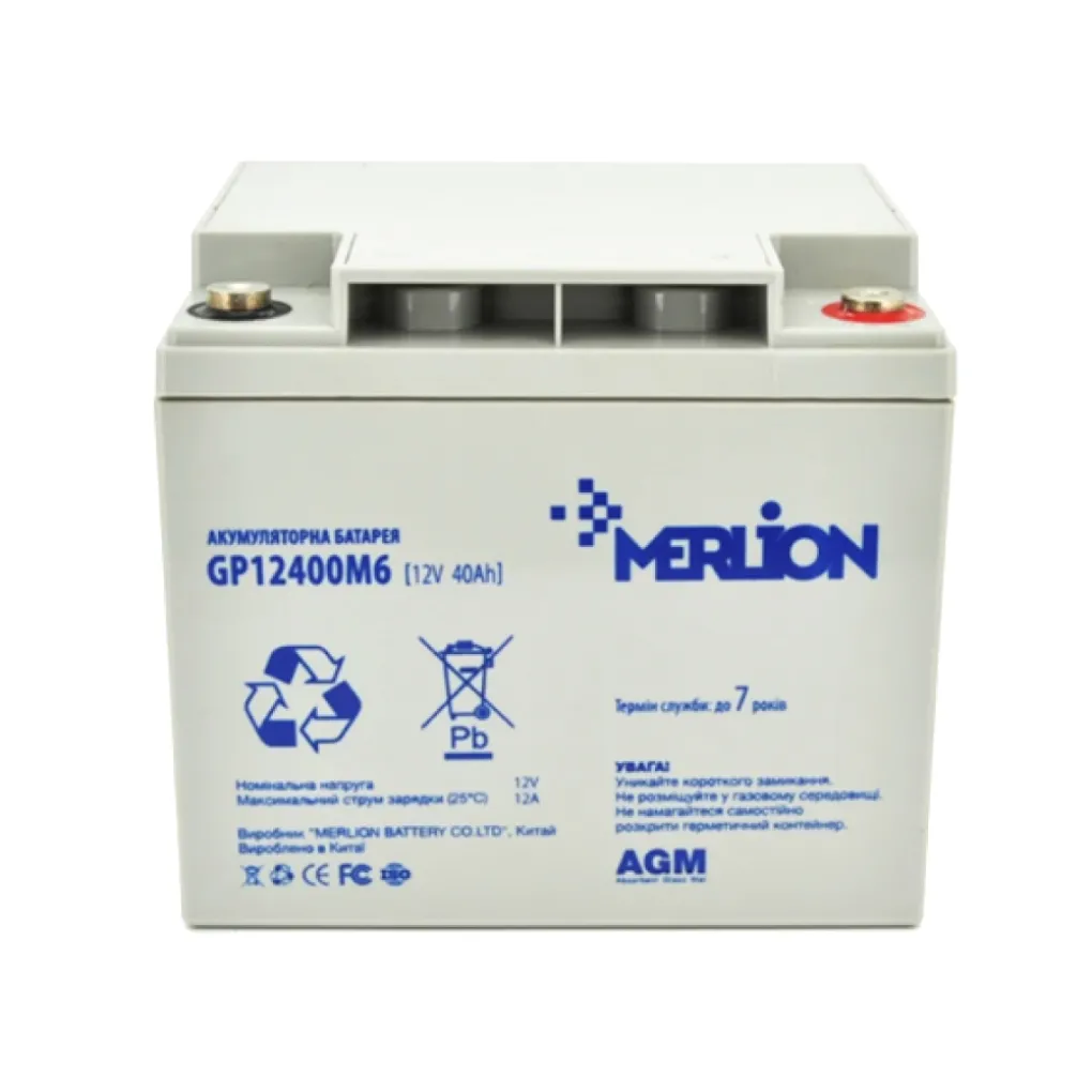 Аккумуляторная батарея Merlion AGM GP12400 12V 40Ah- Фото 1