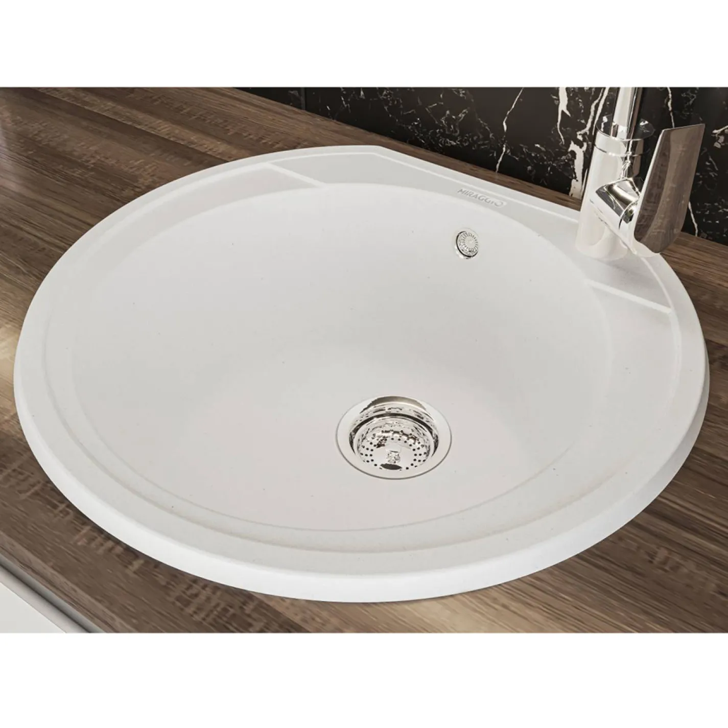 Кухонна мийка Miraggio Tuluza 525х483, білий - Фото 3