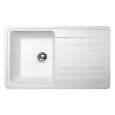Кухонна мийка Miraggio Versal 765х460х190, білий глянцевий