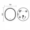 Зеркало Mixxus Premium Ellipse MV05-80x70-Reverse LED Touch, Anti-fog, димер (MP6643)- Фото 3