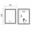 Зеркало Mixxus Premium Flash MR21-70x90 LED Touch, Anti-fog, димер, часы (MP6618)- Фото 4