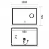 Зеркало Mixxus Premium Quadro MR20-100x70 LED Touch, Anti-fog, димер, линза (MP6622)- Фото 2