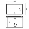Зеркало Mixxus Premium Quadro MR20-120x80 LED Touch, Anti-fog, димер, линза (MP6624)- Фото 2
