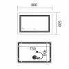 Зеркало Mixxus Premium Quadro MR20-50x80-Reverse LED Touch, Anti-fog, димер (MP6620)- Фото 4