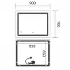Зеркало Mixxus Premium Quadro MR20-90x70-Reverse LED Touch, Anti-fog, димер (MP6621)- Фото 4