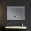 Дзеркало Mixxus Warm MR02-70x50 LED Touch, Anti-fog, димер, рег. яскравості, годинник (MI6668)- Фото 3