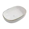 Раковина накладная Mixxus Premium Ellipse-0105 Edge GOLD 600х400х150 мм (MP6564)- Фото 1