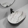Раковина накладная Mixxus Premium Ellipse-0105 Marble-Black 600х400х150 мм (MP6565)- Фото 4
