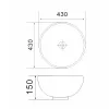 Раковина накладна Mixxus Premium Ellipse-0205 430x430x175 мм з переливом (MP6530)- Фото 4