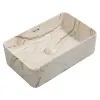 Раковина накладная Mixxus Premium Quadro-0208 Marble 480х315х140 мм с переливом (MP6518)- Фото 1