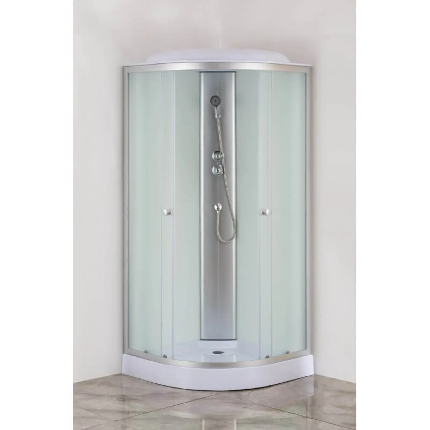 Душовий бокс Mixxus STRONG SB02-90x90x215-FB Satin з низьким піддоном (MI6886) - Фото 3