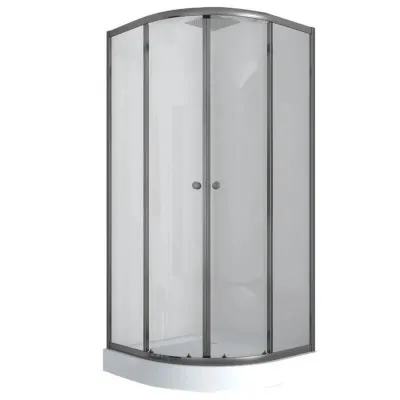 Душова кабіна Mixxus Plain SCT02-90x90x195-TR Graphite (MI6901)