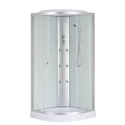 Душевой бокс с гидромассажем Mixxus STRONG SBH02-90x90x215-FB Satin низкий поддон (MI6890)