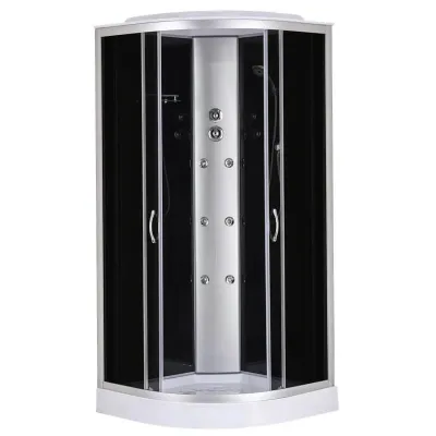 Душевой бокс с гидромассажем Mixxus STRONG SBH02-90x90x215-GR Satin с низким поддоном (MI6891)